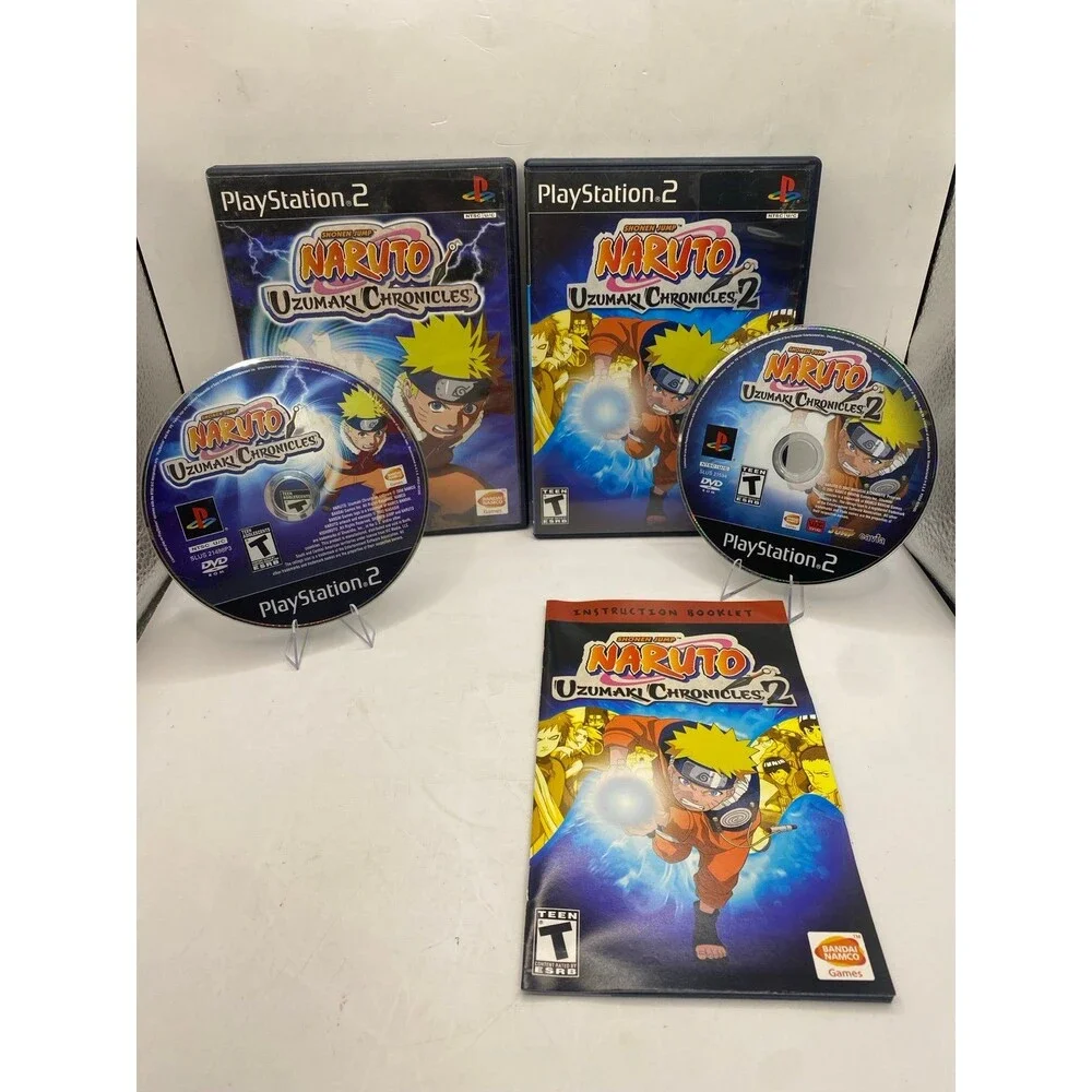 PS2 NARUTO UZUMAKI CHRONICLES 1 & 2 bundle TESTED minty excellent PlayStation 2